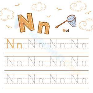Tracing letter Nn