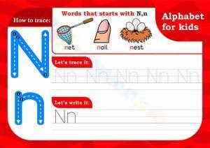 Alphabet for kids - N