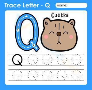 Trace letter - Q