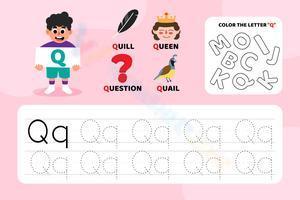 Color and trace letter Q