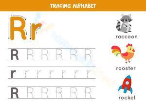 Tracing alphabet - R