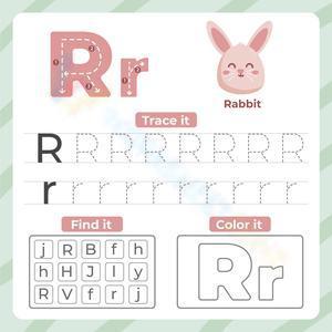 Letter R - Trace, find, and color