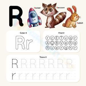 Letter R - Color, find, and trace