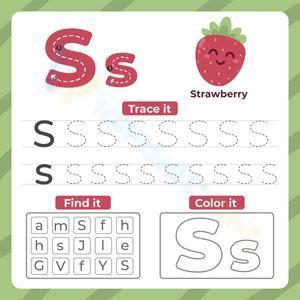 Trace, find, and color Ss