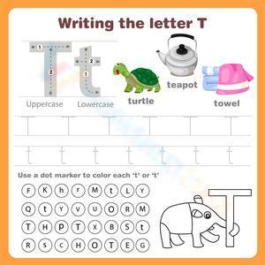 Writing the letter T