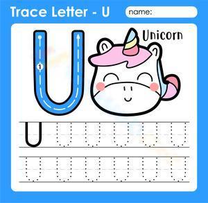 Trace letter - U