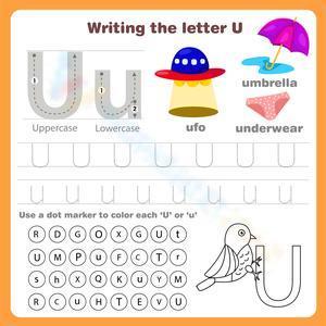 Writing the letter U