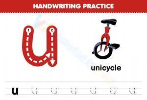 Handwriting practice - u