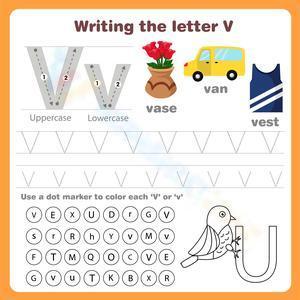 Writing the letter V