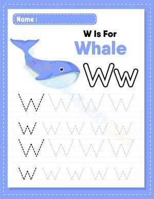 Tracing Ww - W is for Whale