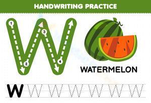 Handwriting practice - W