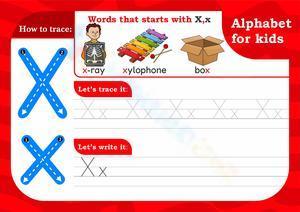 Alphabet writing - X