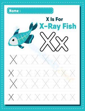 Letter X tracing - X is for X-ray fish