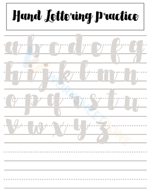 Hand Lettering Practice Sheet 1