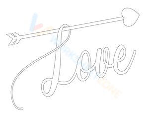 "Love" cursive bubble letters