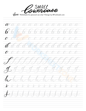 A-J practice sheet.