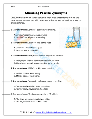 5th grade vocabulary worksheets 4