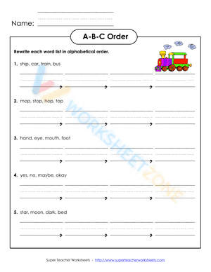 alphabetical order worksheets 3