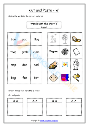 cut and paste beginning sounds worksheets 1