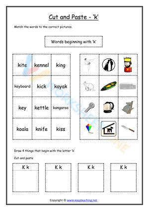 cut and paste beginning sounds worksheets 11