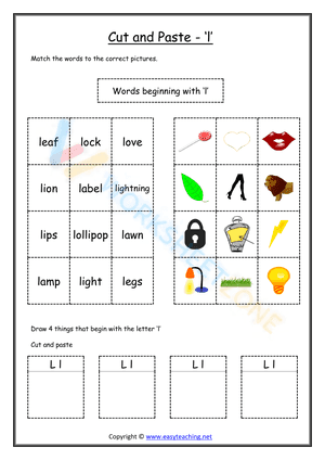 cut and paste beginning sounds worksheets 12