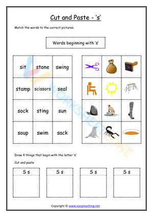 cut and paste beginning sounds worksheets 19