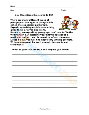 expository writing worksheets pdf 5