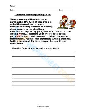 expository writing worksheets pdf 6