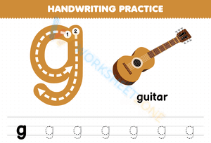 Handwriting practice: letter G