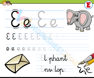 letter e beginning sound worksheets 1