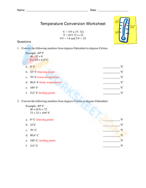 Metric Worksheets Temp And Conversions