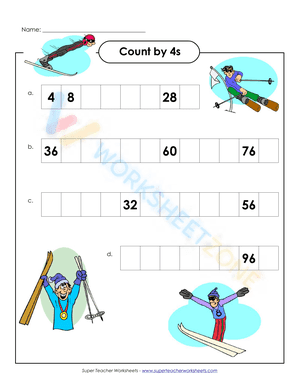 Skiing - Count by 4s