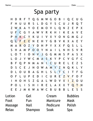 spa party word search 1