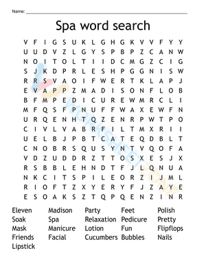 spa party word search 5