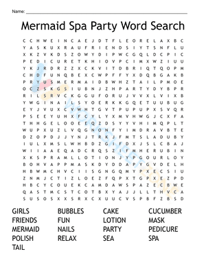 spa party word search 8