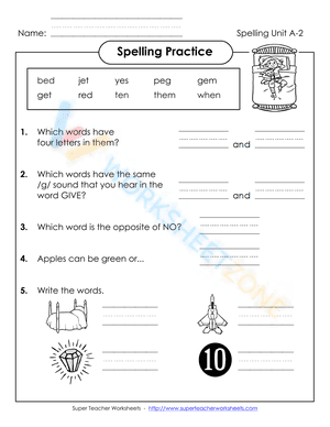 spelling worksheets 12