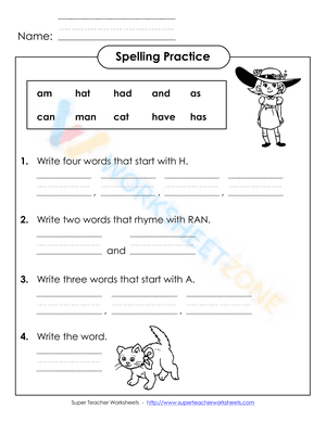 spelling worksheets 4