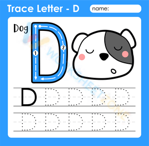 Trace letter D