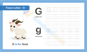 Trace letter G - Uppercase and Lowercase