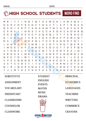 word search for high schoolers 6