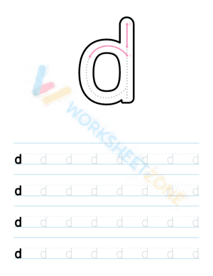 Write the lowercase letter D