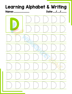 Learn and write letter D