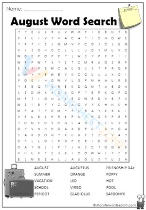 August word search 2