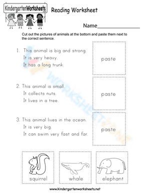 kindergarten reading worksheets 5