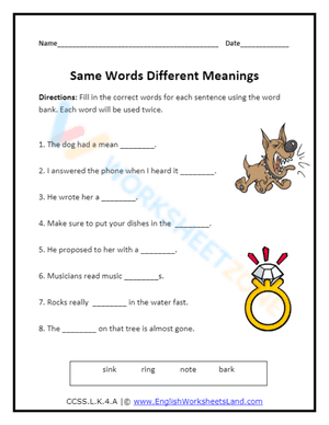 multiple meaning words 9