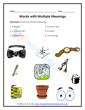 multiple meaning words 7
