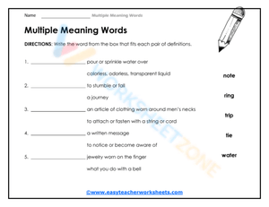 multiple meaning words 2