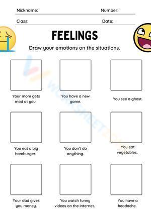 Drawing Feelings Worksheet