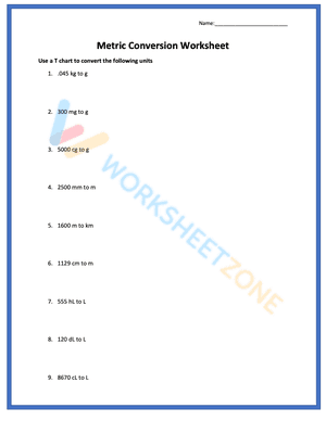 metric conversion worksheet answer key 7