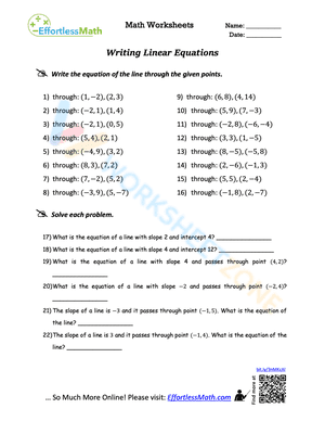 writing linear equations 4